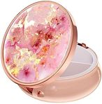 Rouidr Travel Pill Organizer, Small Pill Box, 3 Compartment Cute Pill Case for Purse, Portable Medicine Pill Holder to Hold Vitamins, Fish Oil, Supplements and Medication, Rose Gold(Gold Pink Marble)