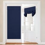 NICETOWN Blackout Door Curtains 2 Panels for French Door, Thermal Insulated Room Darkening Window Coverings for Bedroom, Tie Up No Drill Blinds for Glass Door Curtains, 26W × 69L, Navy Blue, 2 Pc