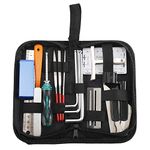 Artilife Guitar Repairing Maintenance Tool Kit String Organizer String Action Ruler Gauge Measuring Tool Hex Wrench Set Files Fingerboard Guard Understring Radius Gauges Guitar Fret Rocker Leveling