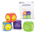 Learning Resources Soft Foam Emoji Cubes, Set of 4, Ages 3+, Conversation Cubes for Kids, Social Emotional Learning