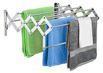 Plantex Stainless Steel Foldable Clothes Drying Rack/Cloth/Towel Stands for Drying Clothes - Wall Mount (Chrome - 24 inch)