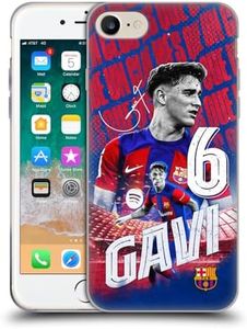 Head Case Designs Official FC Barcelona GAVI 2023/24 First Team Soft Gel Mobile Phone Case Compatible with Apple iPhone 7/8/SE 2020 & 2022