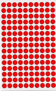 RubiGo - 8mm Sticky Dots 1500/3000 Coloured Dot Stickers, 10 Assorted Colours (Red, 1500 Dots)