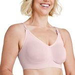 Bravado Designs Body Silk Seamless Nursing Bra for Breastfeeding, Wireless Maternity Bra, Chalk Pink, Large Plus