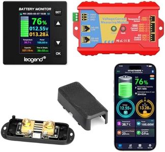 leagend Coulomb Counter Battery Monitor, 0-200A Bidirectional Detection, Comprehensive Data Logging (SOC/Capacity/Power), Bluetooth+RS-485 for Caravan/Boat/Solar Energy Systems