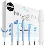 NuDerma Clinical Skin Therapy Wand - Portable High Frequency Skin Therapy Machine w 6 Fusion Neon + Argon Wands – Anti Aging - Blemish & Spot Control - Skin Tightening & Radiance - Wrinkle Reducing