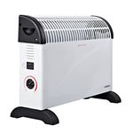 Schallen 2000W Electric Convector Radiator Heater - 3 Heat Settings, Adjustable Thermostat & Overheat Protection (All White)