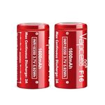 Cecicebb Vapcell Flat Top 18350 3.7v 1600mah 3A Discharge high Drain IMR Li-on Rechargeable Lithium Battery 2 Pack