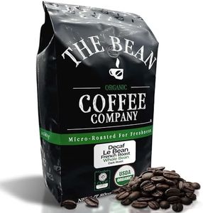 The Bean Organic Coffee Company Water Processed DECAF Le Bean, Dark French Roast, Whole Bean Coffee, 5-Pound Bag