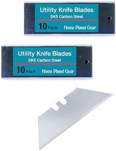 Utility Knife Blades Ten Packs - Box Cutter Blades Refills - Two 10 Packs Heavy Duty SK5 Steel Utility Razor Blade Replacement in Convenient Storage Box - Standard Size - Fits Most Cutters & Knives