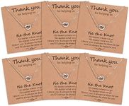 CheersLife 6 Pcs Bridesmaids Gifts Bridesmaid Necklace Witness Necklaces Wedding Announcement Necklace Thank You for Helping Us Tie the Knot Necklace Wedding Proposal Gift Set for Women