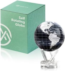 MOVA Self Rotating Globe, Jet Black and Silver Classic (4.5")