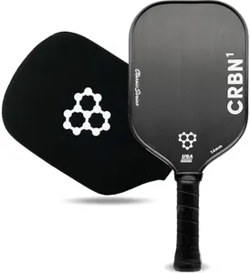 CRBN1 Pickleball Paddle - USAPA Approved Carbon Fiber Pickleball Paddle with Included Paddle Cover(White Logo, 14mm Thick)