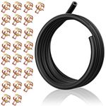 Mecotime 9.85 Feet 3/16 Inch ID Fuel Line Hose w/ 24 Clamps for Kawasaki Kohler Briggs Stratton Small Gas Diesel Petrol Engines Generators Boat Marine Outboard Stretchy Rubber Powersports Fuel Lines