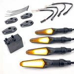 Aharon Motolumino LED Sequential Flowing Turn Signal Lights | Complete Kit for Suzuki | Super-Bright | Tinted Lens | Motorcycle Flasher Indicator | E-Mark | Waterproof Blinker