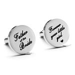 Melix Home Father of The Bride, Forever Your Little Girl Stainless Steel Cuff Links Gift for Dad from Daughter (Grey)