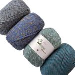 Merino Moments Chunky Merino Wool Blend Yarn for Crocheting, 40% Merino,30% Modal,20% Cotton,10% Silk - Soft Variegated Baby Yarn - #5 Bulky Weight Yarn for Knitting - 4 Skeins,456yds/400g-Blue Pack