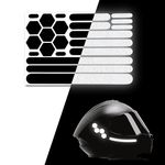 Elos Reflective Gear 3M Reflective Black Stickers - Reflective Helmet Tape, Motorcycle Reflective Tape, Hi Viz Stickers for Helmets - Discreet Black Until Light Hits It (Regular Style, 2, Count)