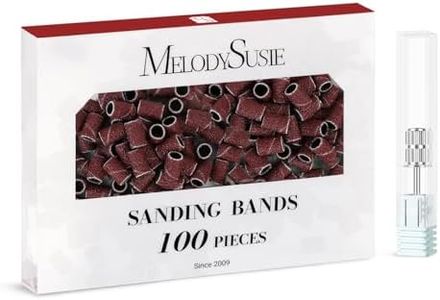 MelodySusie 100 Pcs Nail Drill Bits Sanding Bands for Nail Drill 80 Coarse Grit Nail File Sanding Bands for Acrylic Nails Gel Manicures and Pedicure