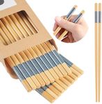 LOROTOCO 10Pairs Bamboo Chopsticks Reusable | Dishwasher Safe | Non slip | Chinese -（9.45in）