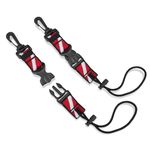 2Pack Scuba Lanyard Clip, Heavy Duty Quick Release Anti-Lost Strap with Adjustable Loop and Dive-Down Flag Webbing Band for Underwater Diving Cameras and Lights