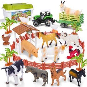Jouets Enfants 2 3 4 5 6 Ans Fille Garçon Animaux de La Ferme Jouets Fille 2-10 Ans Cadeau pour Enfants 2-8 Ans Animaux Jouets 3-10 Ans Figurine Animaux Tracteur Jouet 3-10 Ans Cadeau Garçon Fille
