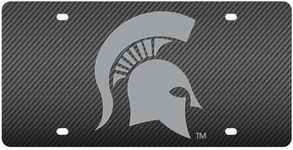 My Sports Shop Michigan State Spartans Inlaid Acrylic License Plate with Carbon Fiber Design