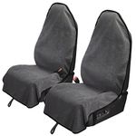 Leader Accessories 2pcs Grey Waterproof Towel Auto Car Seat Cover Protector Machine Washable - Fit Yoga Running Crossfit Athletes Beach Swimming Outdoor Sports