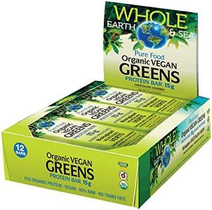 Whole Earth & Sea Organic Vegan Greens Protein Bars Natural Factors 12 bars (1 .