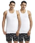 Jockey 8820 Men's Super Combed Cotton Round Neck Sleeveless Vest with Extended Length for Easy Tuck (Pack of 2)_White_M