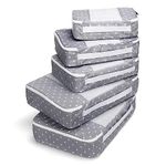 TravelWise Luggage, White Dots, 1 Small, 2 Medium, 2 Large, Packing Cubes