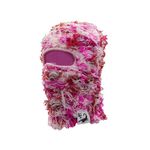 GCBALACLAVA Distressed Balaclava Trending Ski Masks Wind Proof Winter Premium One Size Yeat Shiesty Distress Mask Beanie Cap, Pink Storm, One Size