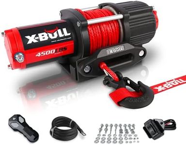 X-BULL 4500 lbs Winch 12V Electric Winch Kits with Fairlead, ATV/UTV Winch with Waterproof Synthetic Rope Winch with Wireless Remotes and Mounting Bracket