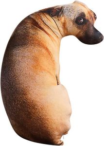 XIAOHONG Almohada 3D de perro de peluche, cojín de peluche de muñeca de simulación 3D de perro, almohada de peluche para niños, sofá, silla, decoración del hogar (sabueso)