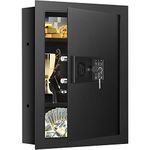 25.6" Tall Fireproof Wall Safes Between the Studs 16" Centers, Electronic Hidden Safe with Removable Shelf, Home Safe for Firearms, Money, Jewelry, Passport