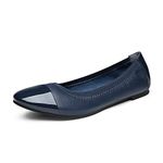 DREAM PAIRS Women's Ballet Flats Foldable Ballerina Dress Shoes Ladies Office Shoes,Size 11,Flex-Navy,Sole-Flex