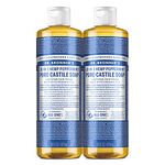 Dr. Bronner’s - Pure-Castile Liquid Soap (Peppermint, 473 mL) - Made with Organic Oils, 18-in-1 Uses: Face, Body, Hair, Laundry, Pets and Dishes, Concentrated, Vegan, Non-GMO