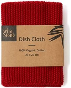 Wild & Stone | Organic Cotton Dish Cloth | Eco-Friendly Kitchen Cloth | Biodegradable & Compostable Cleaning Cloth | Berry