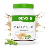 OZiva Organic Plant Protein for Everyday Fitness | 30g Protein - Pea Isolate | Complete Plant Protein Powder for Men & Women | No Added Sugar, Certified Clean & Vegan (Unflavoured, 1kg)