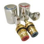 Pair of 1/2" BSP Ceramic Disc Cartridges Hot & Cold with Chrome 3" Lever Handles