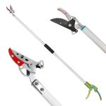 GARTOL Tree Pruner,130cm Tree loppers Long Reach Lightweight & Strong, Fruit Picker, Lightweight Aluminum Handle for Tree Branch Cutter
