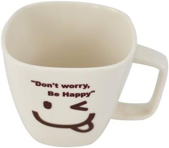 Southern Homewares "Don't Worry, Be Happy" Ceramic Tea Coffee Cup Face 06, White