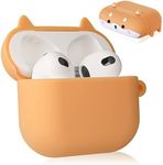 Mulafnxal for Airpods 3 3rd Generation Case Cute 3D Lovely Unique Cartoon for Airpod 3 Silicone Cover Fun Funny Cool Design Fashion Cases for Boys Girls Kids Teen for Air pods 3 (2021) (Lie Shiba Inu)