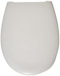 VitrA Milton Toilet Seat with Lid - White Toilet Seat with Cover Complete with Bottom Fixing Metal Hinges. Toilet Seat Size: 366 x 459mm