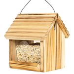 BalterFF Bird Feeders for Outdoors,Wooden Unique Seed Sunflower Food Feeder Blue Cardinal Finch Backyard Platform Balcony Gazebo Tree Fence Wall Mount Effortless Holder Automatic Buddy Gift 3