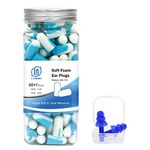 LYSIAN Noise Cancelling Earplugs for Sleep - 60 Pairs, 38dB Disposable Ear Plugs for Sleeping, Snoring, Shooting, Mowing Loud Sound Reduction- Double Color Light Blue/White