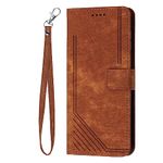 Mavis's Diary Flip Cover for iPhone 11 Case Wallet, Men Women Classic PU Leather Folio Shell Protective Bumper Card Holder Magnetic Folding Lanyard Case (Brown)