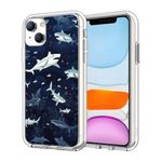 SHDYQXSB Compatible with iPhone 15 Case, Funny Cool Shark Printed Protective Slim Soft TPU Shockproof Clear Phone Case