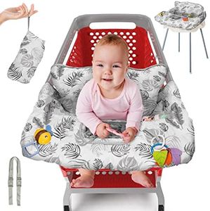 Pillani Shopping Cart Cover for Baby, 2-in-1 High Chair Cover for Restaurant Seat, AntiSlip Babies Shopping Cart Cover, Buggy Cover, Grocery Cart Cover for Baby Girl/Boy- Baby Items Gift, Cart Hammock