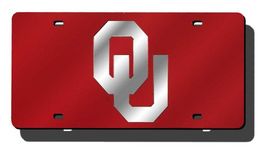 NCAA Oklahoma Sooners Laser Inlaid Metal License Plate Tag